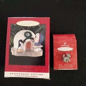 Hallmark Frosty Friends Anniversary Edition & Miniature Husky  NIB